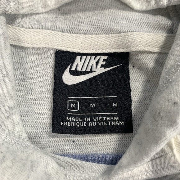 Nike Sportswear Hoodie Mens Medium Blue Gray Pullover Logo Pocket Sweatshirt - Picture 3 of 7